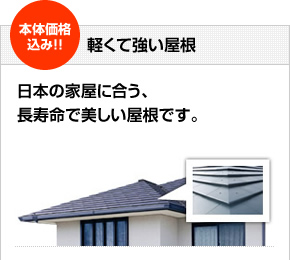軽くて強い屋根日本の家屋に合う、長寿命で美しい屋根です。