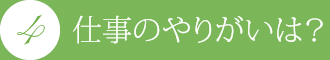仕事のやりがいは?